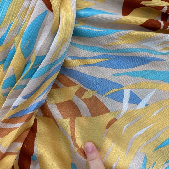 Bronx and Banco Jafari Isla Dress Yellow One Shoulder Maxi Floral Cut Out Sz XS - Picture 7 of 11